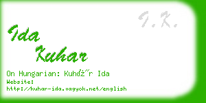 ida kuhar business card